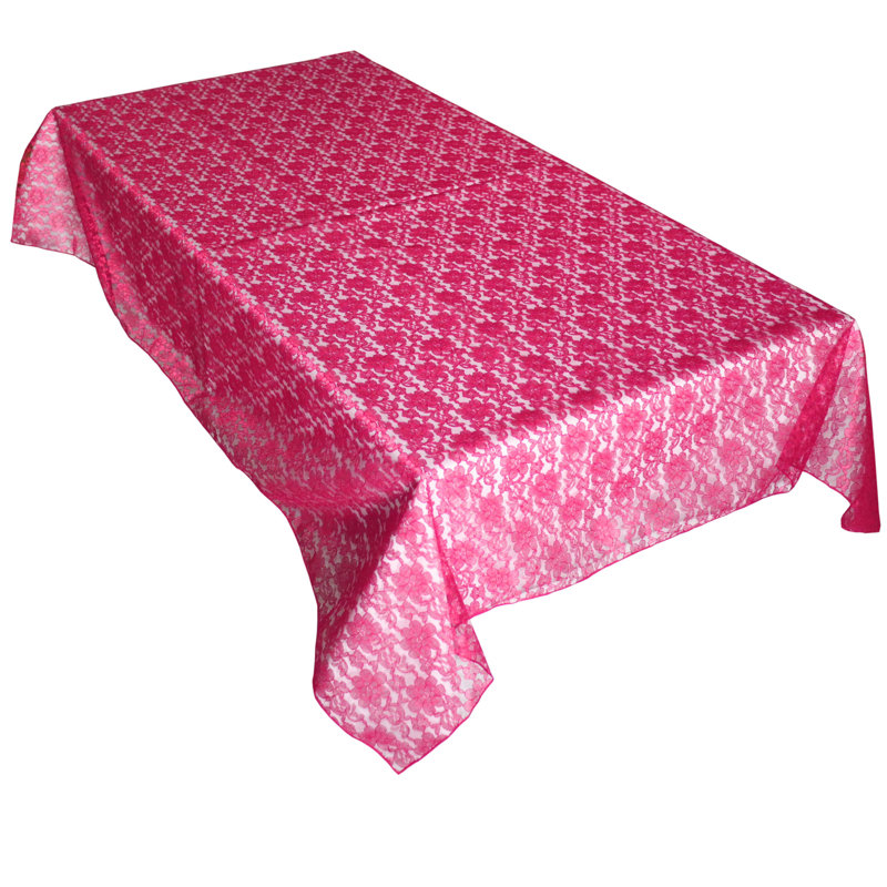 Floral Lace Overlay, 76" x 58", Fuchsia