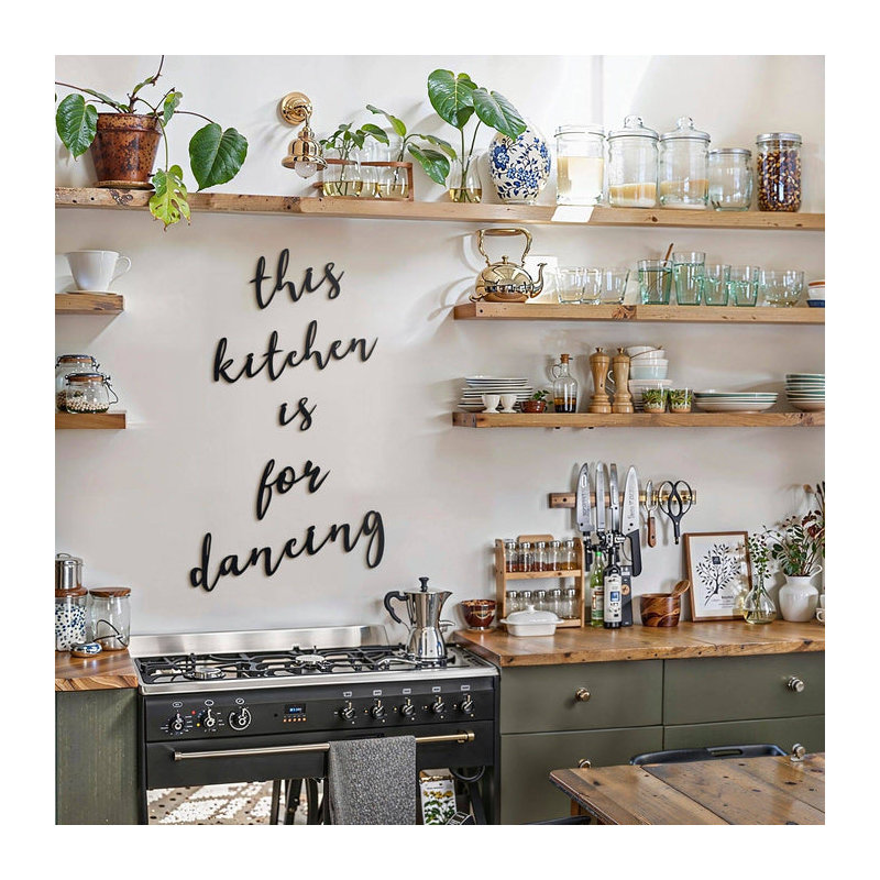 «This Kitchen Is For Dancing», art mural en métal - 5 pièces