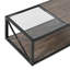 Table basse moderne pour chambre à coucher et salon, verre trempé et panneau de fibres à densité moyenne rustique, table basse de style industriel