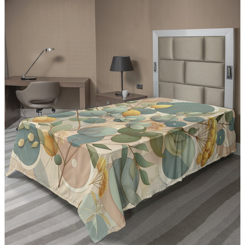 Polyester Floral Flat Sheet, Twin Extra Long Flat Sheet