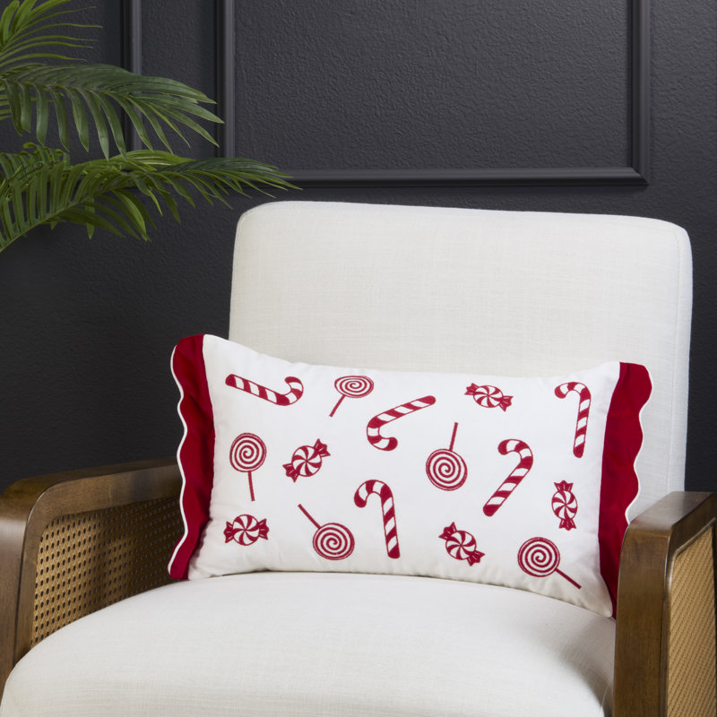 Coussin décoratif Candy Cane & Peppermint - Coussin décoratif festif avec duvet et du confort, 12 po x 20 po, Duvet de canard