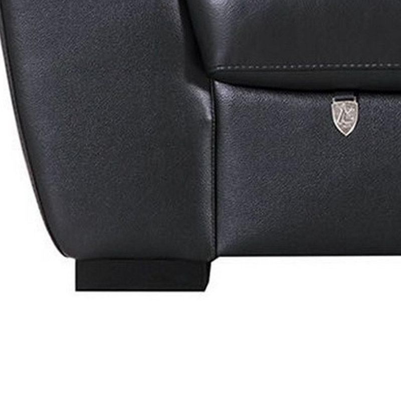 Causeuse Renfro, Cuir véritable noir