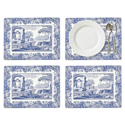 Pimpernel – Blue Italian – Placemats – Blue, Set of 4