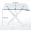 Table de salle à manger Kaison avec plateau en verre trempé et pieds croisés en métal-1903500370