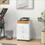 Armoires: rangement de bureau personnel avec 3 tiroirs, plateau amovible | Roulant sous le support pour imprimante de bureau | Blanc neige | Panneau de particules-31184731