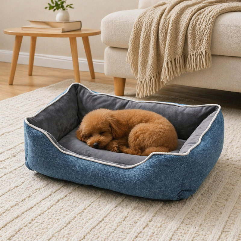 Petit lit pour chien avec fond antidérapant, lit pour chat avec housse lavable amovible