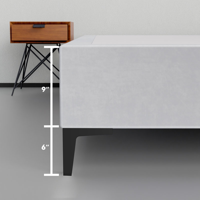 Allondra Upholstered Platform Bed, Full XL, White