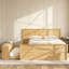 Lit plateforme en bois avec lit gigogne escamotable, armoire de rangement-129232693-129232691