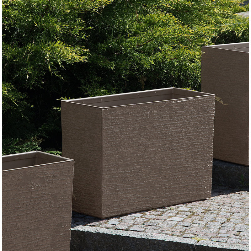 Fayette Ceramic Planter Box, Brown, 45cm H x 60cm W x 25cm D