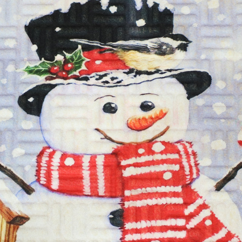 Paillasson Ashbourne, Bonhomme de neige / blanc