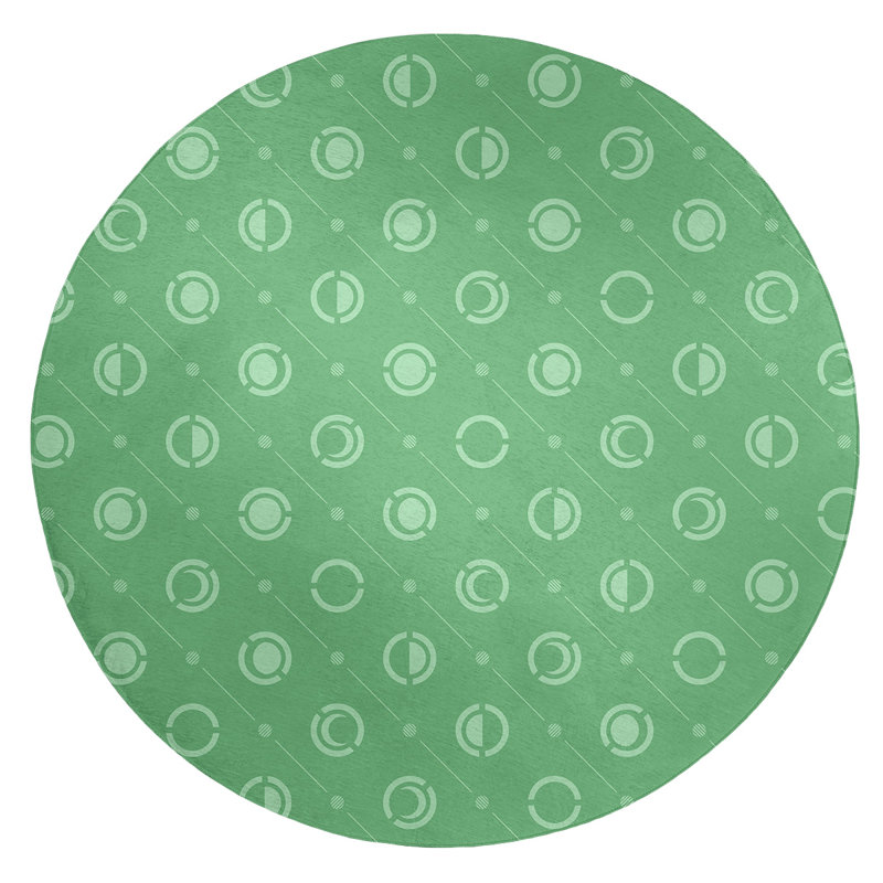 Chenille Geometric Indoor Rug, Round 5'