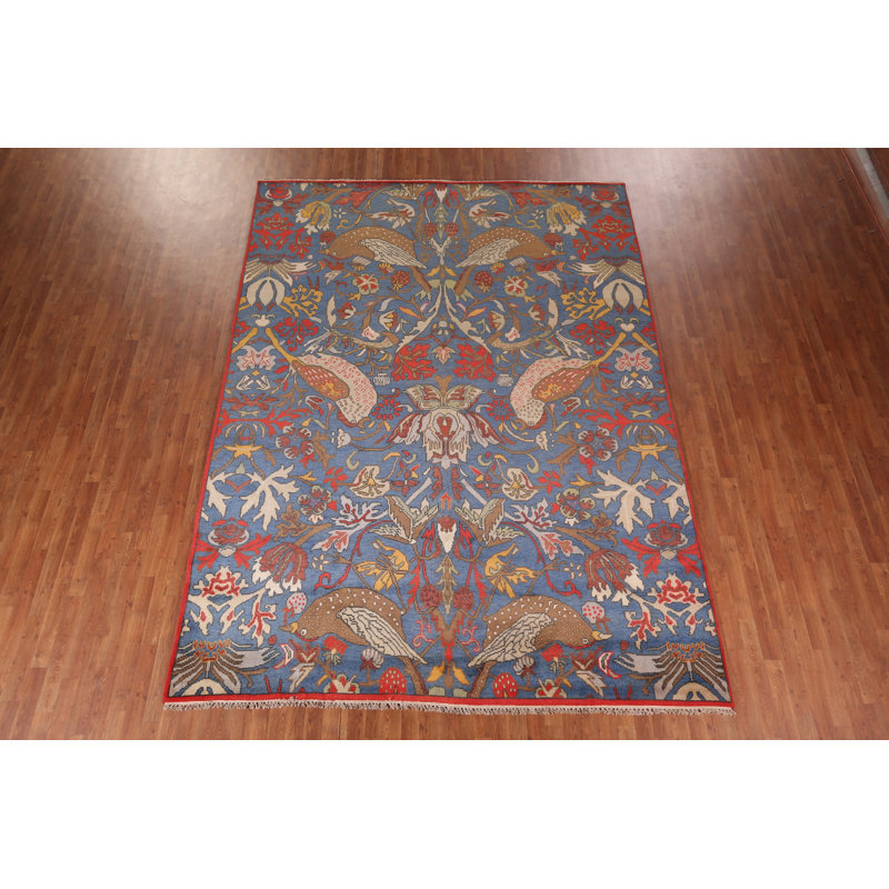 Tapis oriental à motif animalier bleu Ziegler