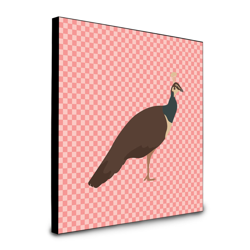 Panneau mural d’art peahen paon indien Douros, Rose