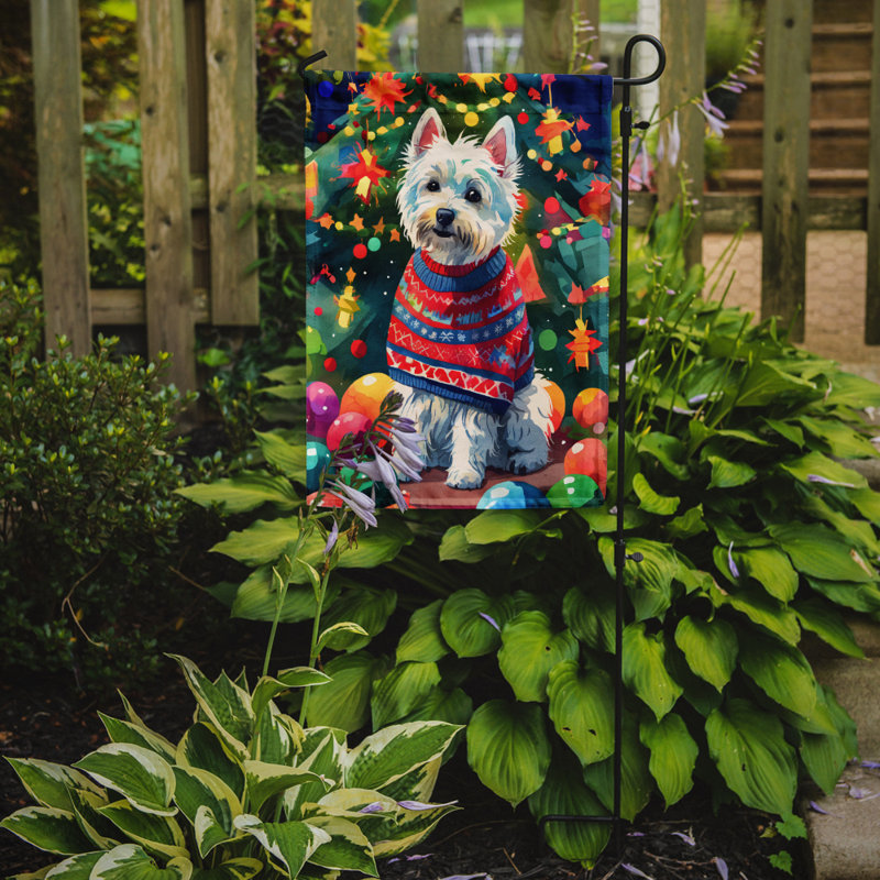 Drapeau de Noël Westie, H 15,5 po x l 11,25 po