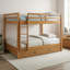 Lit superposé grand en bois massif avec lit gigogne et échelle pour chambre à coucher-1866226387