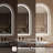 Wall-Mounted Arched Mirror LED Anti-Fog Bathroom Mirror, Adjustable Brightness and Color Temperature Vanity Mirror-1597272764