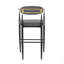 Ensemble de 2 tabourets de bar, tabourets de bar rembourrés avec dossier et pieds en fer pour îlot de cuisine, assise en tissu d'une capacité de poids de 260 lb-945566522