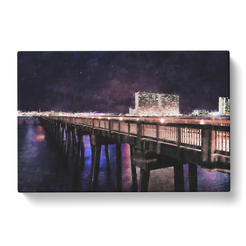 Panama City Beach Pier - Wrapped Canvas Painting, 40cm H x 60cm W x 3cm D