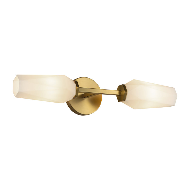 Krysta 20.5" Brushed Gold and Opal Glass Vanity Light