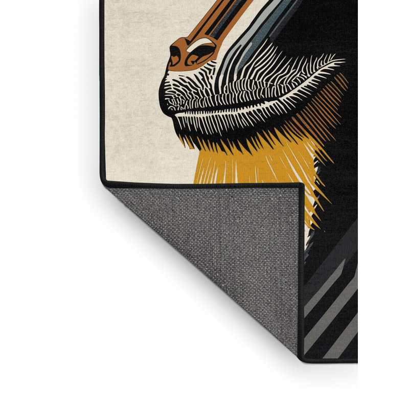 Tapis gris moelleux moelleux à motif géométrique moderne Arroyo Mandrill, 4 x 2