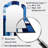 Blue White Sapphire Symmetry - Abstract Shapes Asymmetrical Large Wall Mirror, Modern Arch Unique Mirror, Printed Metal Art-1764419077