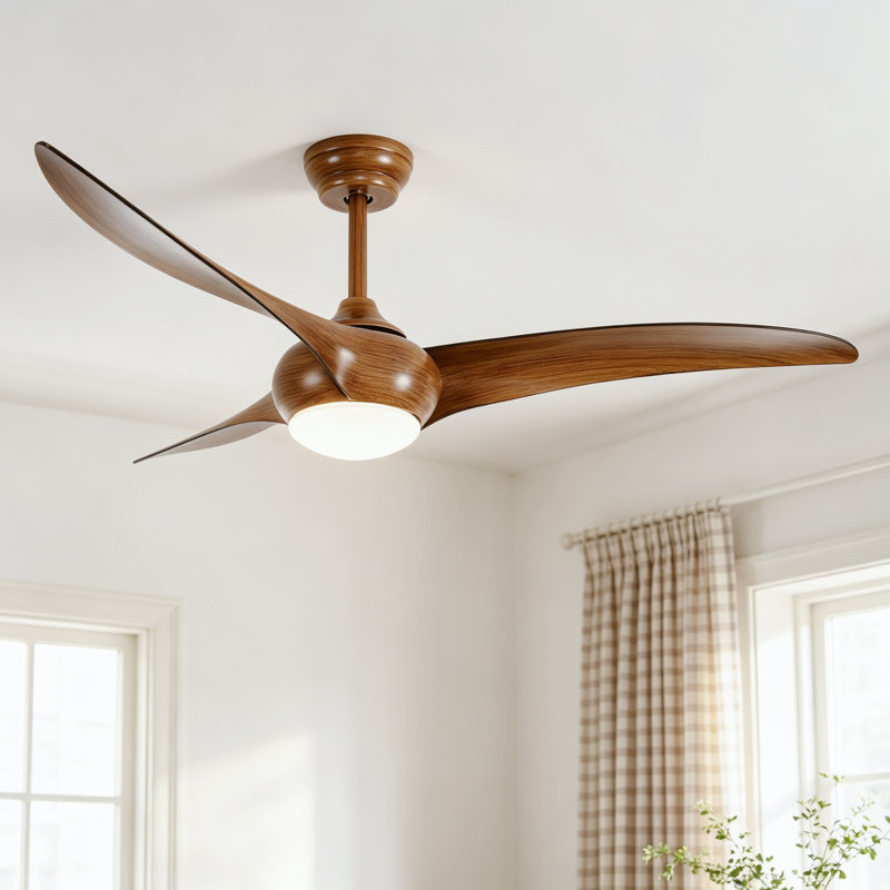 Ventilateur de plafond moderne à 3 pales de 52 po avec lumière DEL à intensité variable et télécommande