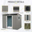 Remise de rangement extérieure 8 pi x 6 pi avec fenêtre, plaque transparente et porte coulissante verrouillable-125847267