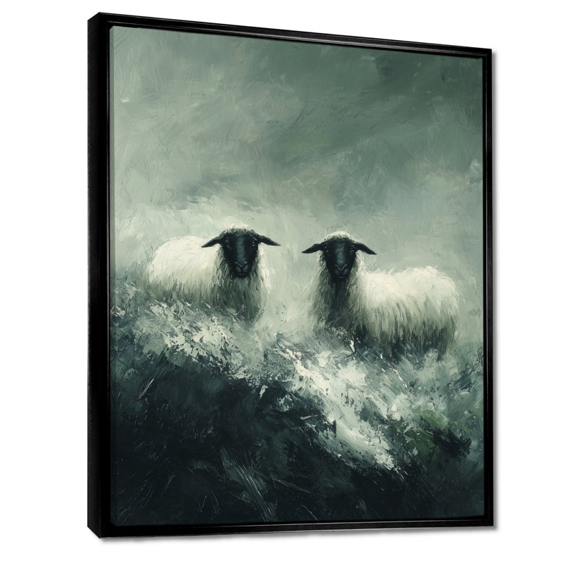 Durby - Animals Canvas Art Print, Black, Floater Framed Print, 20" H x 12" W