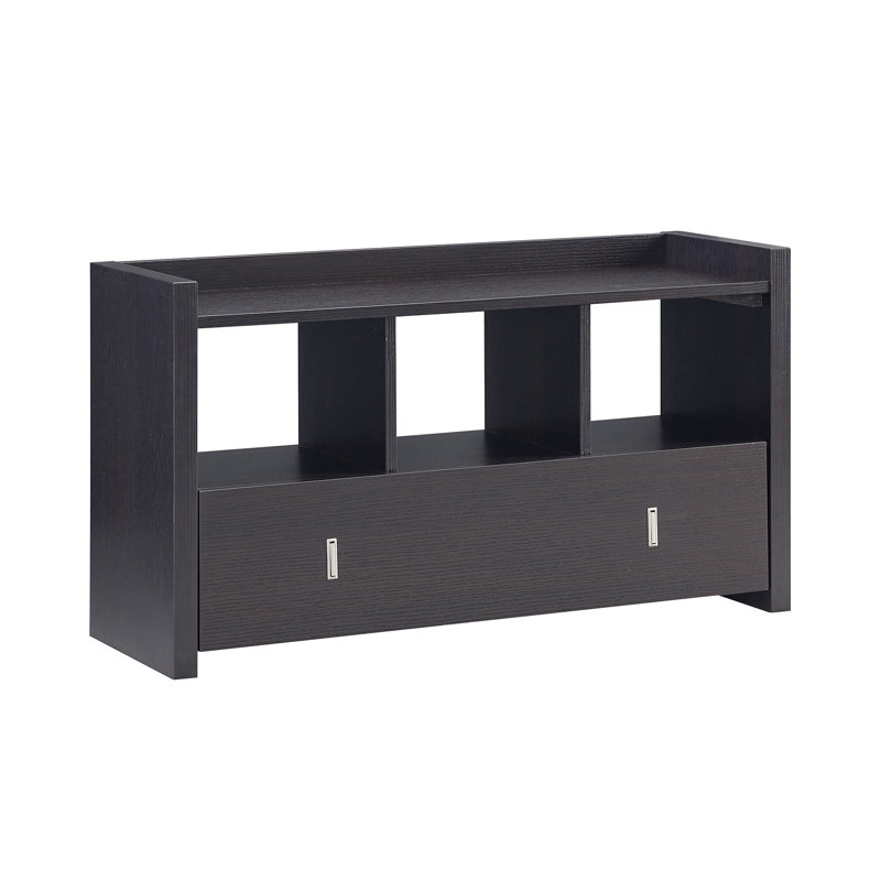 Hitchcock Storage Bench with Three Shelves and Storage Drawer, Espresso