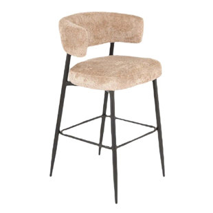 Counter Stool Upholstered Counter Stool with Metal Frame (Set of 2)