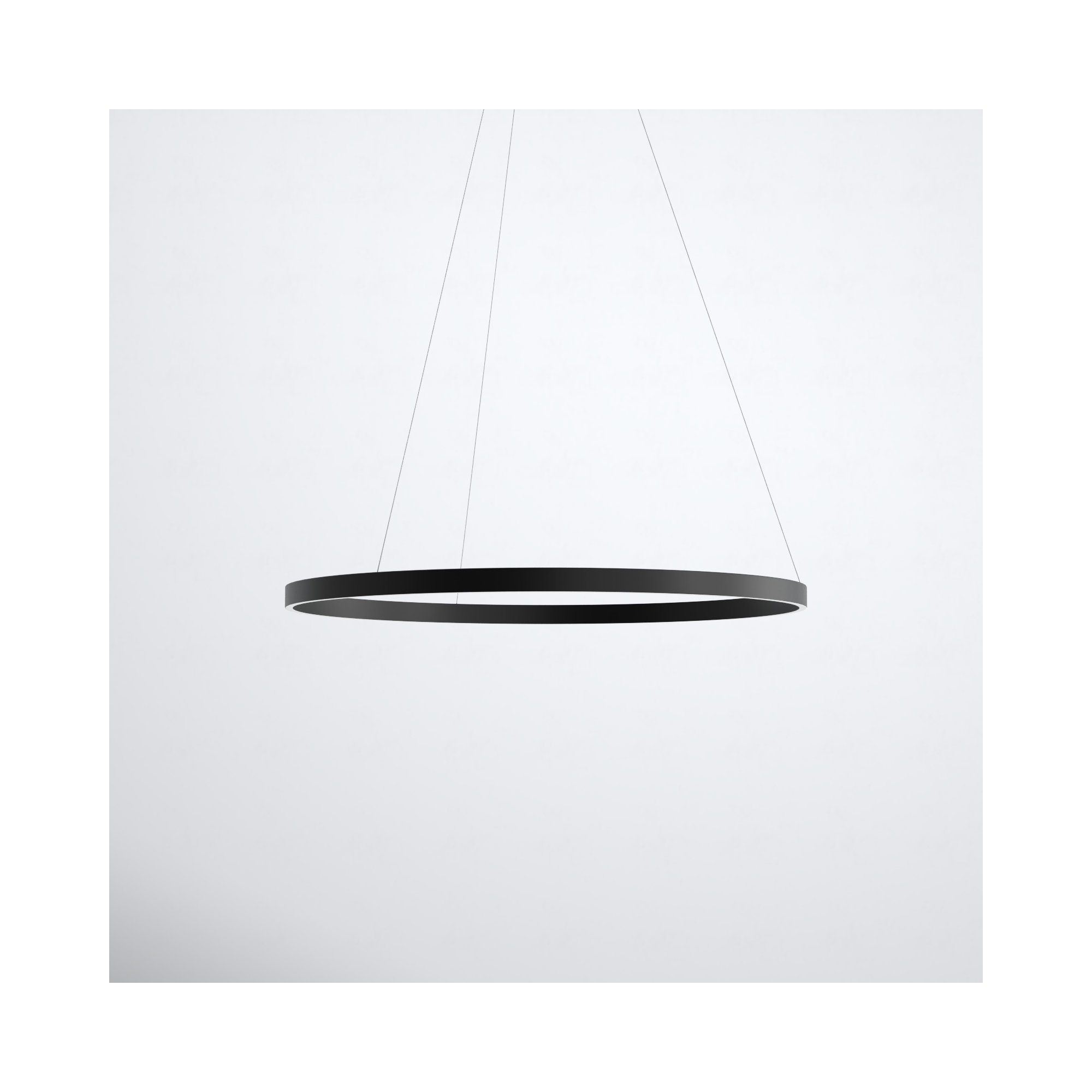 Mills Single Light Dimmable LED Pendant, 1.25" H x 31.5" W x 31.5" D, Black
