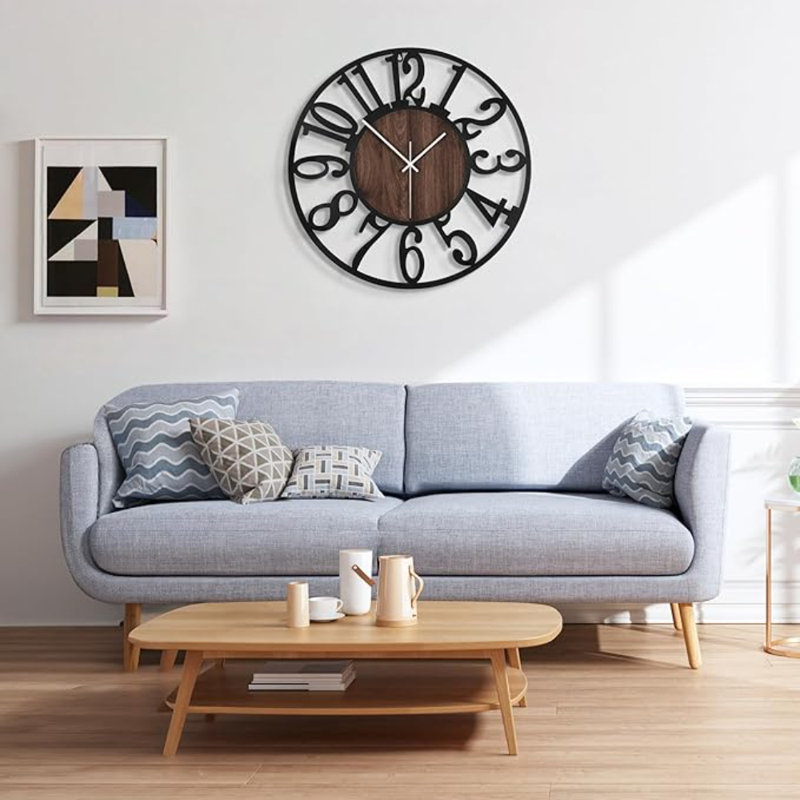 Grande horloge murale pour le décor du salon, horloge murale moderne surdimensionnée à piles de 14 pouces pour la cuisine de la chambre à coucher