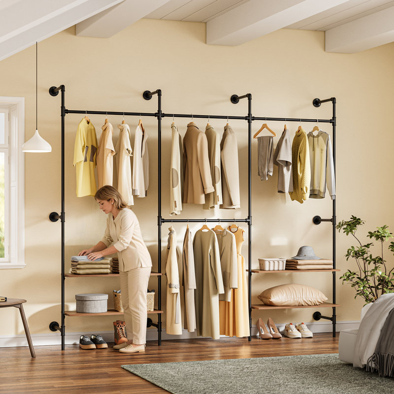 265cm W Wall Mounted Clothes Rack