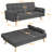 Moda Form 185CM 3 Seater Convertible Settee Sofa Bed With Armrests and 2 Bolster Pillows,-995110492