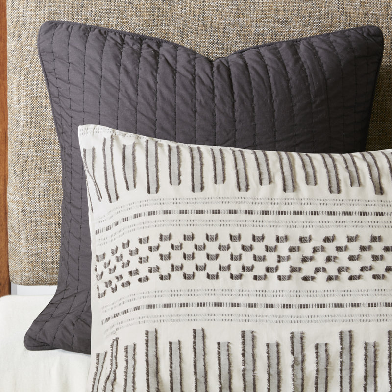 Ivory Cotton King Bedspread Cover with Textured Accent
