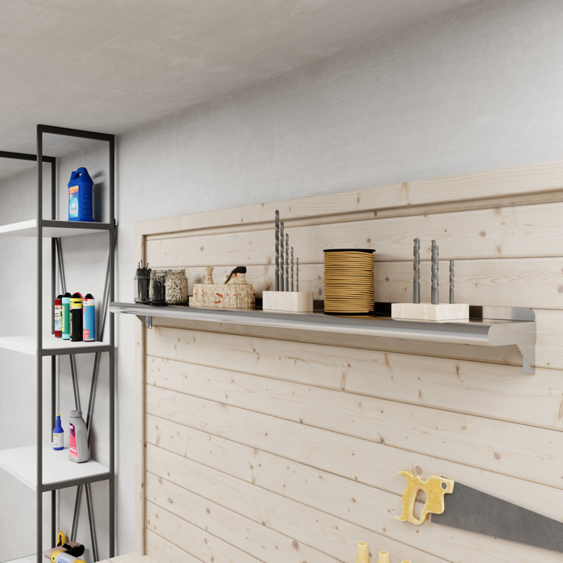60" Stainless Steel Wall Shelf with Brackets