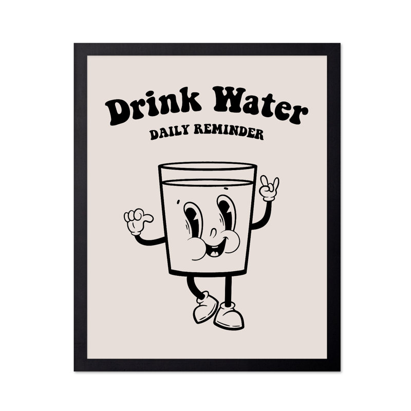 Drink Water No1, Black Framed, Poster, 18"H x 24"W
