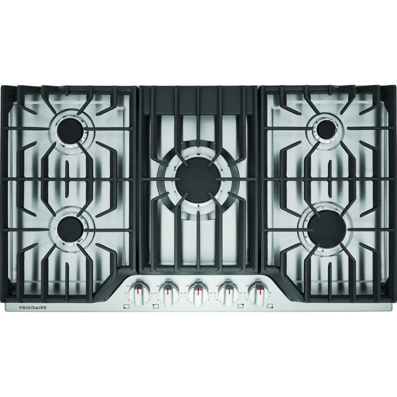 Frigidaire 36" Gas Cooktop with 5 Burners, Stainless Steel