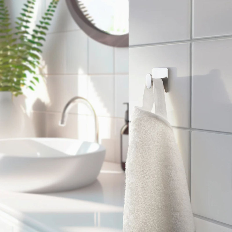 Crochet auto-adhésif pour serviettes de bain, Chrome poli