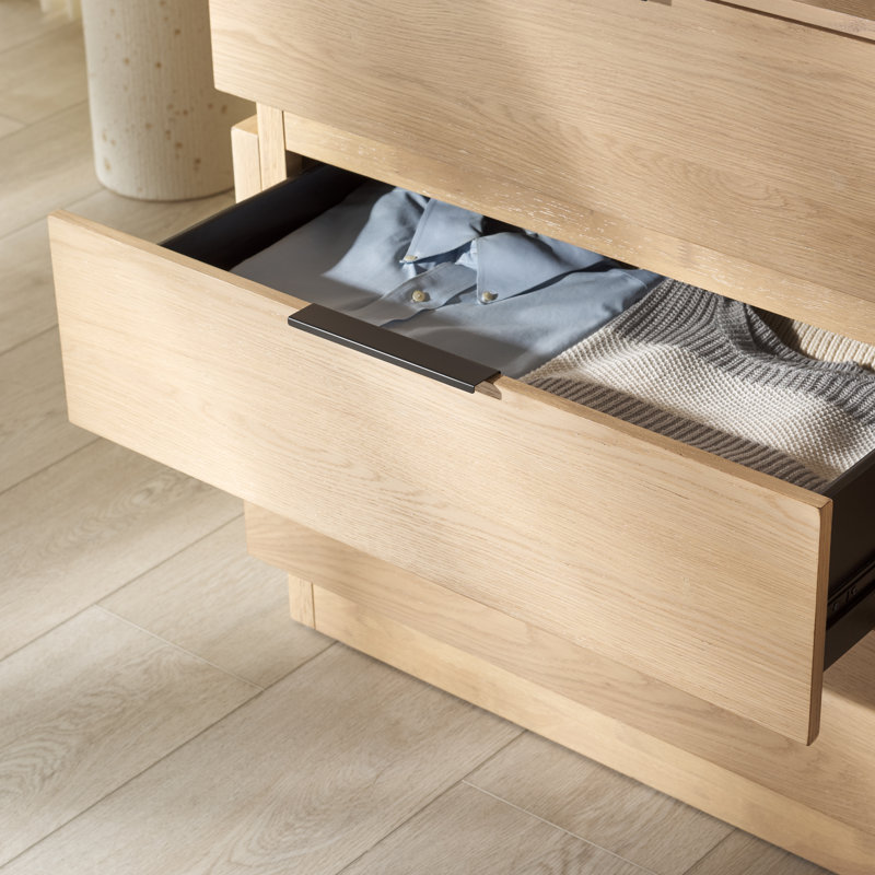 Titus 6 Drawer Stacked Dresser, Oak