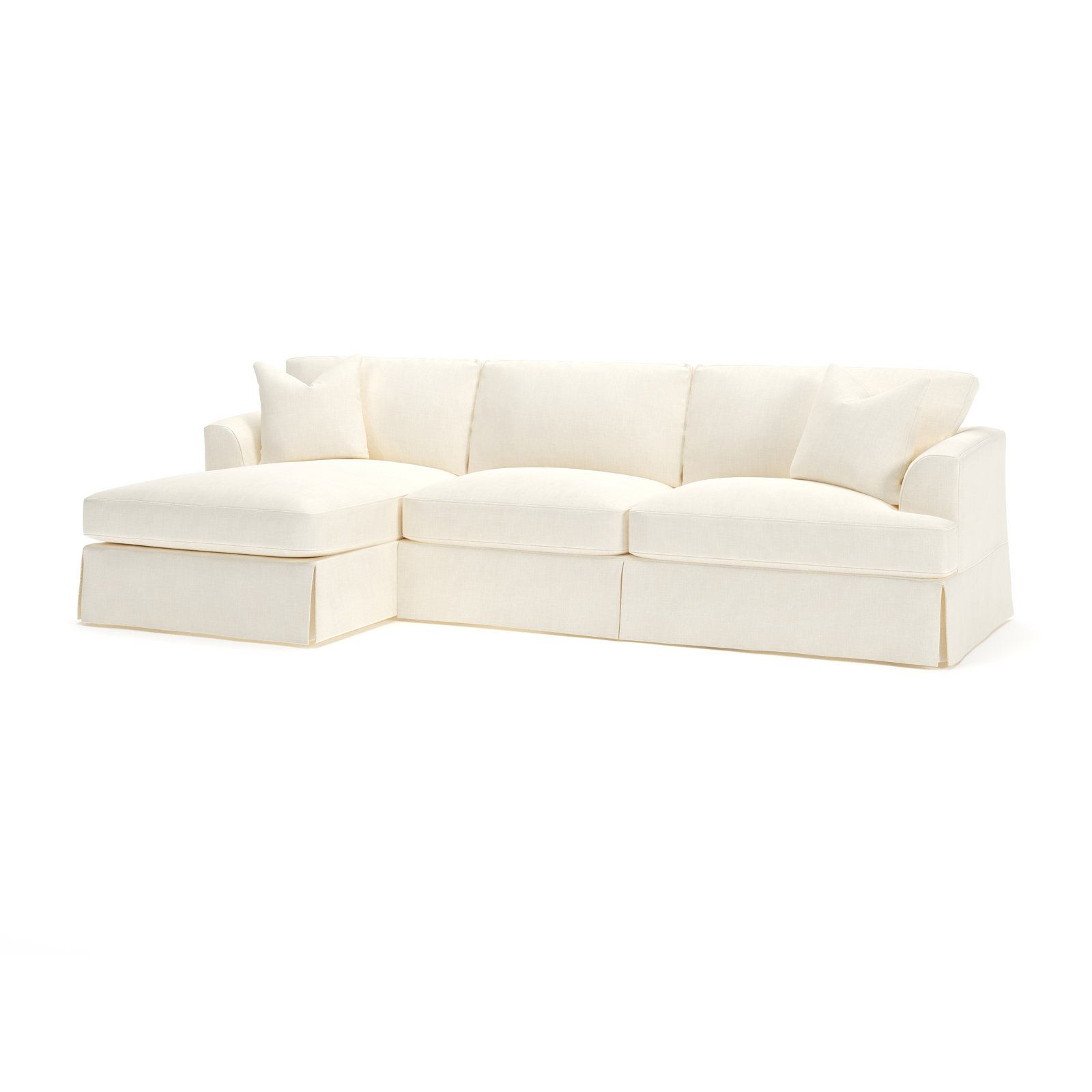 Lucia Chaise Sectional, Conversation Pearl Basketweave, Left Hand Facing