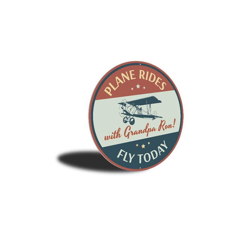 Plane Rides Fly Today, H 18 po x l 18 po x P 0,06 po