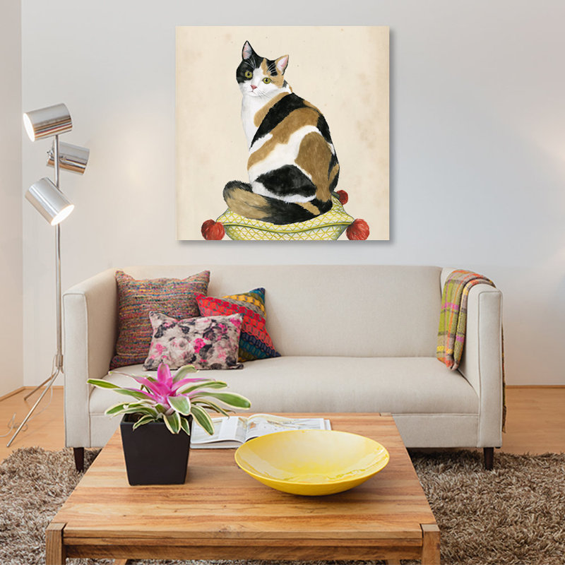 « lady cat iii », reproduction d’impression sur toile, H 26 po x l 26 po x P 1,5 po, Toile tendue, Pas de tapis