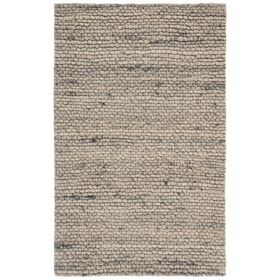 Marbella Hand Woven Wool/Cotton Solid Color Rug in Gray