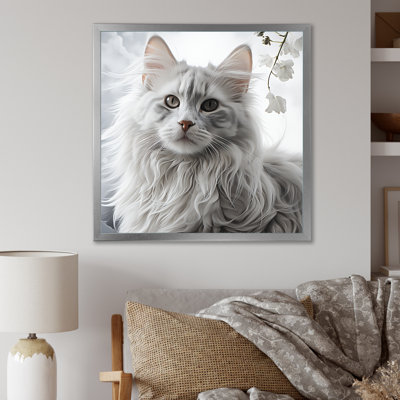 Portrait de chat câlin noir et blanc I - art mural chat