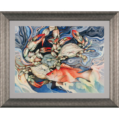 " Three Blue Crabs And Snapper "