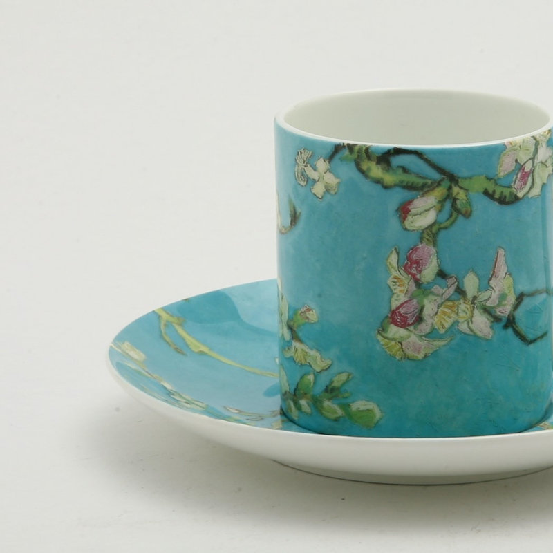 Cherry Blossom Bone China Espresso cup saucer set, Set of 4
