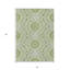 Tapis extérieur lavable à motif de médaillons vert olive et ivoire 5 pi x 8 pi