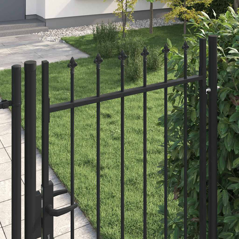 Jacobi 226.06cm H x 99.06cm W Black Metal Gate