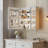 White Particleboard LED Mirror Cabinet With 2 USB